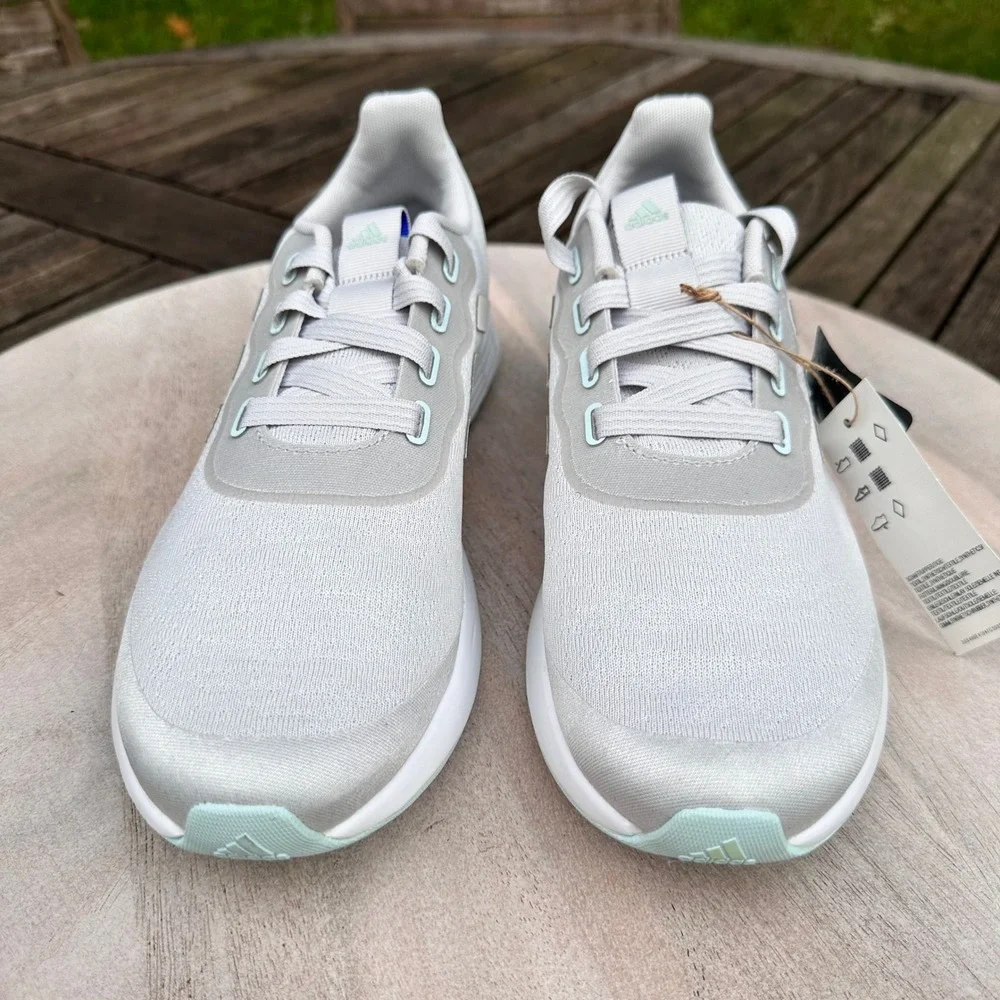 Adidas Women's QT Racer Sport Low Top Running Shoe Grey Mint Q46322 Size 9 - Picture 10 of 10